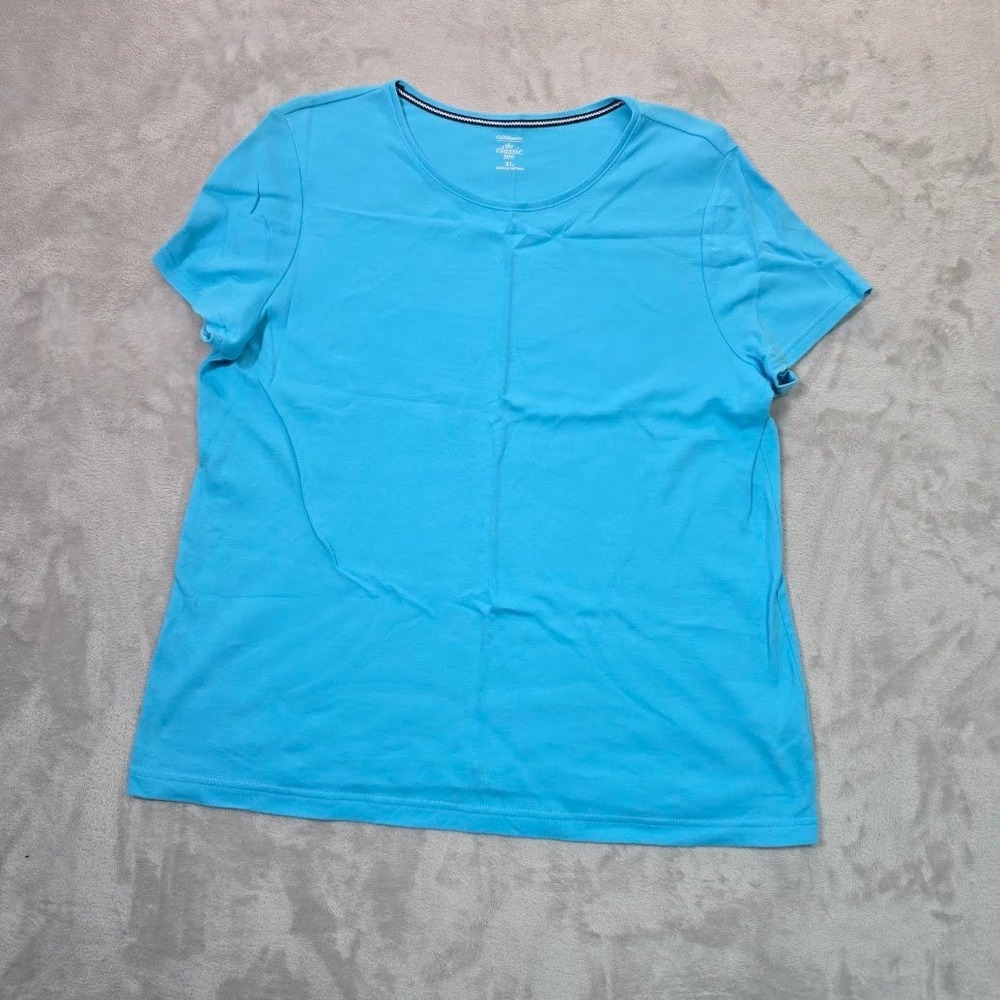 Croft & Barrow The Classic Tee Turquoise Blue Short Sleeve Crew Neck Top XL